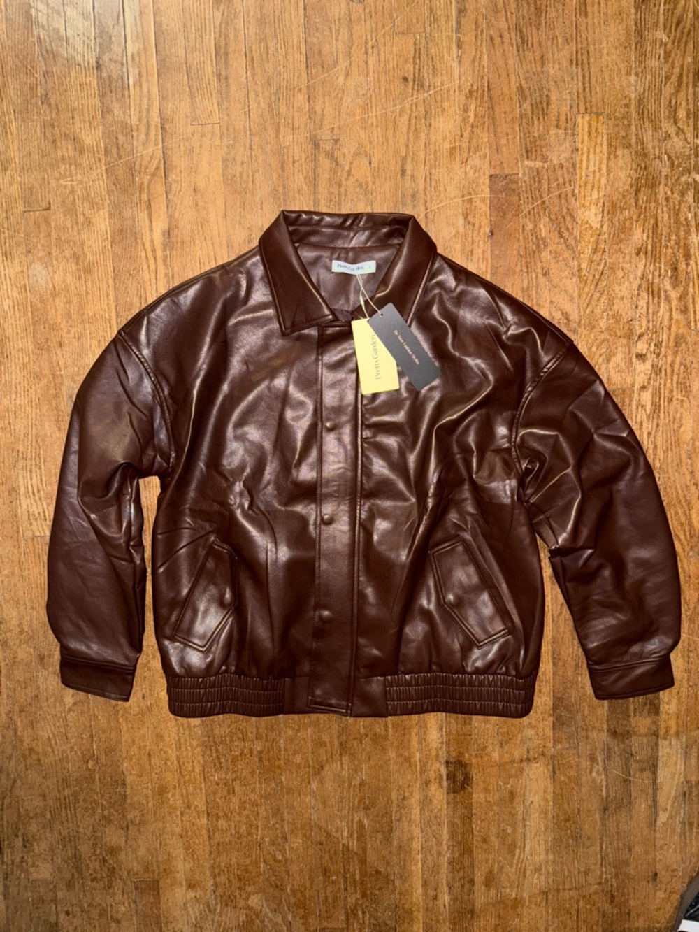 Woman’s Brown Leather Bomber Jacket